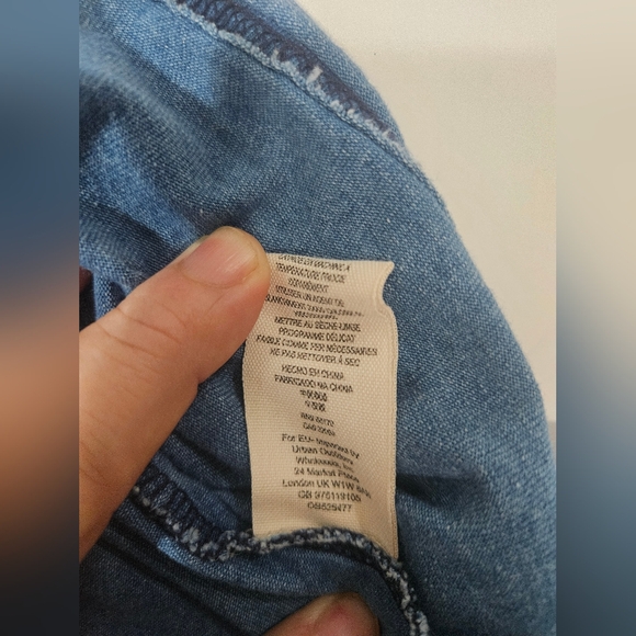 Free People Women's 'Ratio' Split Neck Cotton Top, Size XSmall - Blue - Picture 7 of 8